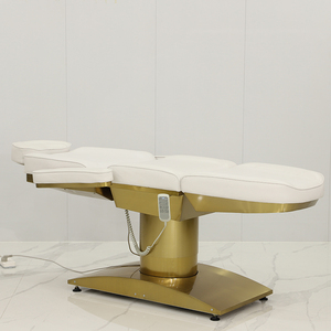 Luxe Schoonheidssalon Gebruiken Wit Goud Pu Lederen Kussen Multifunctioneel Elektrische Massagestoel Gezichtsmassagebed - Product Image 2
