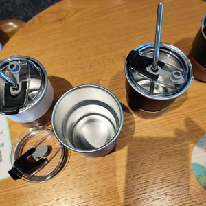 Stainless Steel Coffee Mug 300ml With Straw Outdoor Camping Cup Simple Design For Travel And Gift - Product Image 2