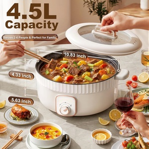 Olla Eléctrica Doméstica Antiadherente, Mini Arrocera Portátil con Tapa de Vidrio Templado y Cuerpo de Hierro Fundido - Product Image 4