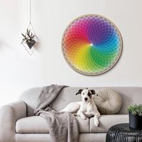Puzzle rond dégradé de 1000 pièces, en papier, pour loisirs créatifs, décoration murale, vente en gros, directement de l'usine