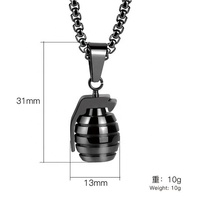Collier en Acier Inoxydable Personnalité Amitié Couple Pendentif Bijoux Grenade Pendentif Colliers pour Unisexe