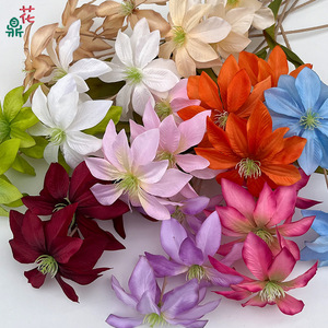 Flores de Seda de Clematista Diamante para Decoración de Escenarios de Boda y Arreglos de Fondo - Product Image 1