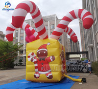 Ballon géant gonflable en forme de boîte de bâton de sucre pour événements de Noël, publicité et décoration