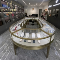 Présentoir de kiosque de centre commercial au design moderne Présentoir d'exposition de montres en acier inoxydable au détail Armoire de table à bijoux en verre transparent
