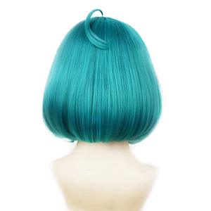 Perruque courte et droite CAI Wenji King Glory Cos 12 pouces, dentelle française transparente, <span class=keywords><strong>fibre</strong></span> synthétique, densité 120%, bleu lac, vin - Product Image 3