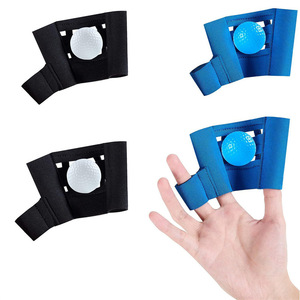 Mini guante de entrenamiento de tela de malla azul y negro con soporte para muñeca para voleibol de uso general - Product Image 1