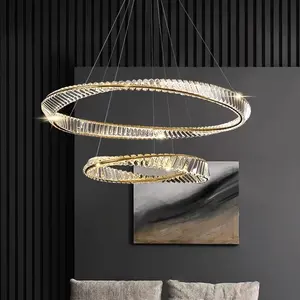 Fancy Lighting Luxury Gold Crystal Chandeliers LED Modern Decorative Living room Lamp