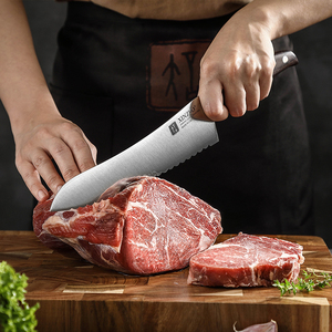 Couteaux de cuisine en acier inoxydable allemand de haute qualité pour trancher la viande, <span class=keywords><strong>couteau</strong></span> pour aliments congelés avec manche en bois de santal rouge - Product Image 2