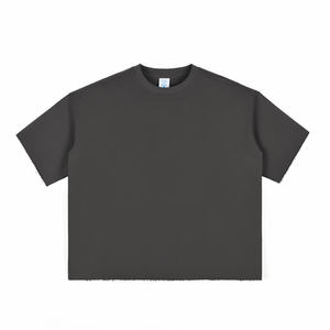 Camiseta de corte holgado de 280 g, talla europea, logotipo personalizado, fabricación al por mayor, camiseta corta ancha de color liso, impresión DTF al por mayor - Product Image 1
