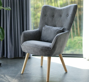 Diseño de moda Precio <span class=keywords><strong>barato</strong></span> sillón de tela Moderno <span class=keywords><strong>reclinable</strong></span> Sofá de ocio Silla sofá de pierna de madera para sala de estar - Product Image 1
