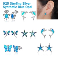 Boucles d'oreilles en argent sterling 925 avec opale de laboratoire, design inspiré de la mer, livraison rapide XYOP Oceanic Opulence, pour la vente en gros