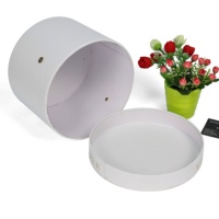 Emballages cadeaux en carton imprimé, fournitures personnalisées, logo en feuille d'or blanc, artisanat artistique, boîtes rondes pour mariage, fleurs