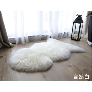Whole Sheepskin Wool <b>Rug</b> Rectangle 100 Wool Solid Color For Living Room Bedroom Sofa Cushion <b>Bedside</b> <b>Rug</b> Set - Product Image 4