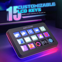 Fifine Ampligame D6 RGB Mini clavier 15-LCD touches visuelles personnalisable FPS contrôleur de flux de jeu contrôleur de Studio de bureau