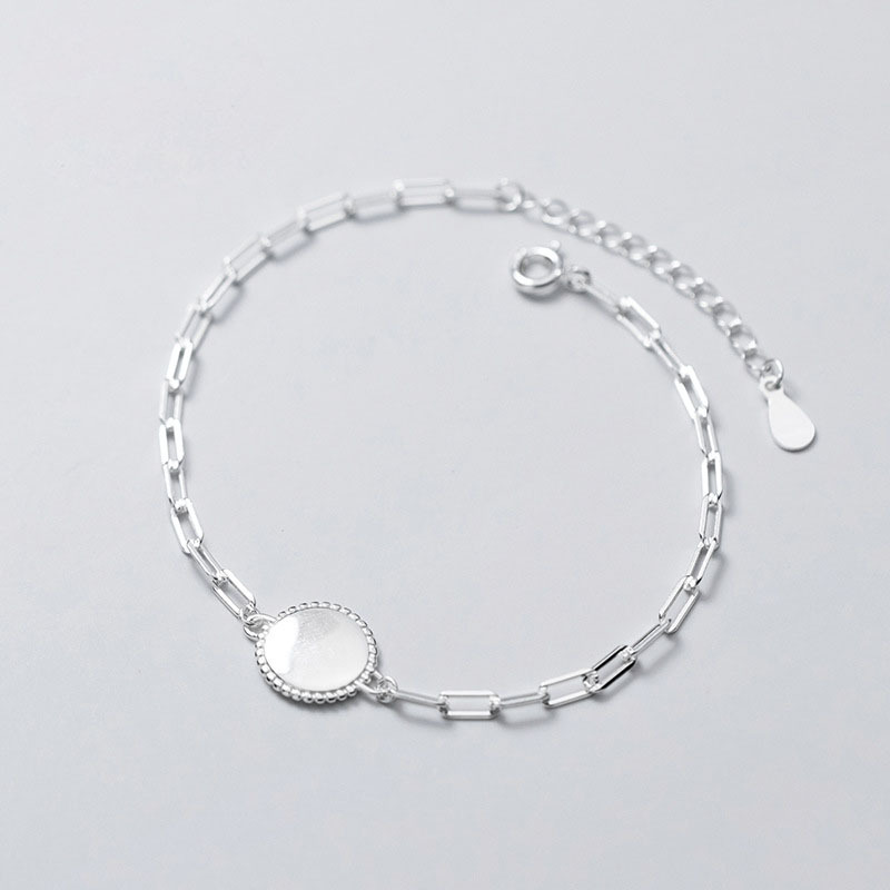 Bijoux Wholesale 925 Sterling Silver Round Link Chain Anklets Women Jewelry