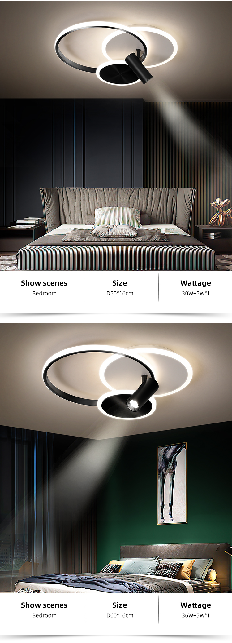 New Design Lighting Dimmable Kids Room Aluminum Black Modern Led Ceiling Lights For Living Room