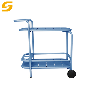 Moderner Multifunktions-Rollwagen aus Aluminium für Innen- und Außenbereiche mit Rädern, Garten, Terrasse, Poolparty, fahrbarer Lager- und Bartisch - Product Image 2