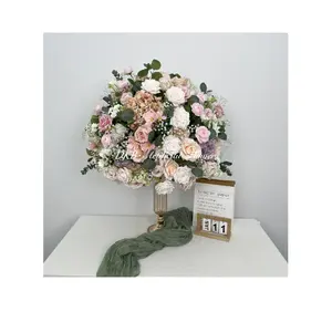 DKB 2024 Wholesale Customized Wedding Event Decorative Table Centerpieces Artificial Silk pink white Purple Flower Ball