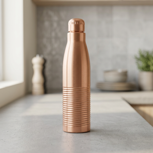 Bouteille isotherme en cuivre au design moderne, gourde de voyage portable avec couvercle - Product Image 1