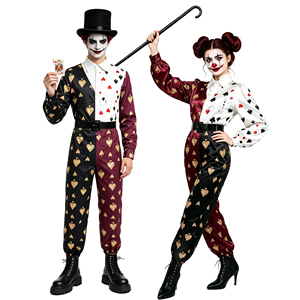 Traje de payaso oscuro para TV, mono de satén brillante con abertura, traje de <span class=keywords><strong>mago</strong></span>, atuendo para fotos, para adulto unisex, Halloween, <span class=keywords><strong>casa</strong></span> embrujada - Product Image 6