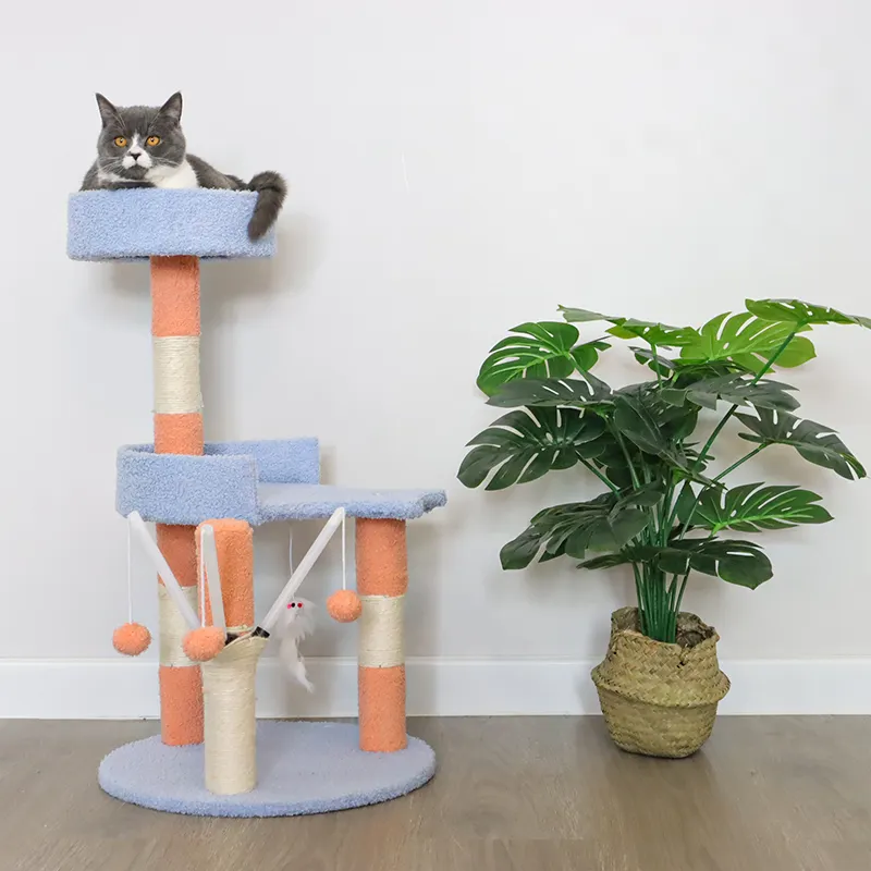 Haustier liefert mittleren Kratz baum Turm mit Sisal Kratz baum Klettergerüst Haustier Eigentums wohnung Katze interaktiven Spielzeug ball