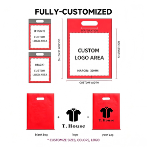 Sacchetti di Plastica Personalizzati con Logo per Negozi di Abbigliamento, con Manico Fustellato e Scritta 'Grazie' - Product Image 5
