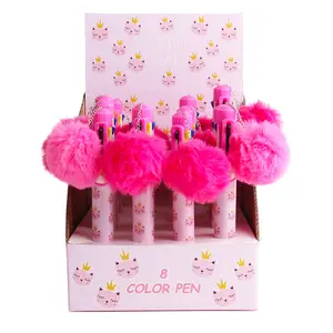 Interwell China Groothandel Custom Lage Prijs Fuzzy Novelty Balpen Set Voor Tiener