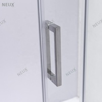 Roues rectangulaires en laiton de 8mm de haute qualité cloison de douche en verre trempé porte de salle de bain coulissante avec cadre
