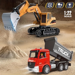 YX Escavadeira de Controle Remoto e Dump <span class=keywords><strong>Truck</strong></span> e Tower Crane Toy Set - <span class=keywords><strong>RC</strong></span> Construção Veículos Brinquedo com Luzes e Sons R/C Carro
