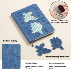 Étudiant de l'école <span class=keywords><strong>pas</strong></span> <span class=keywords><strong>cher</strong></span> personnalisé créatif timbre livre de grande valeur en cuir vierge cahier imprimé Style réfrigérateur aimant planificateur - Product Image 6