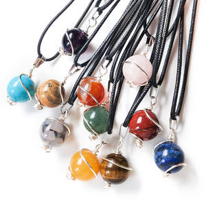 Wowei - Collar con Colgante de Bola de Amatista de la Serie Nueve Planetas, <span class=keywords><strong>Piedra</strong></span> Semipreciosa Pulida, con Ocho Planetas Entrelazados - Product Image 4