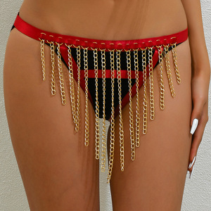 Scarletsin B-08 Nieuwe stijl kettingfranje sexy riemloze doorschijnende wijnrode erotische <span class=keywords><strong>bondage</strong></span>-ondergoed - Product Image 3