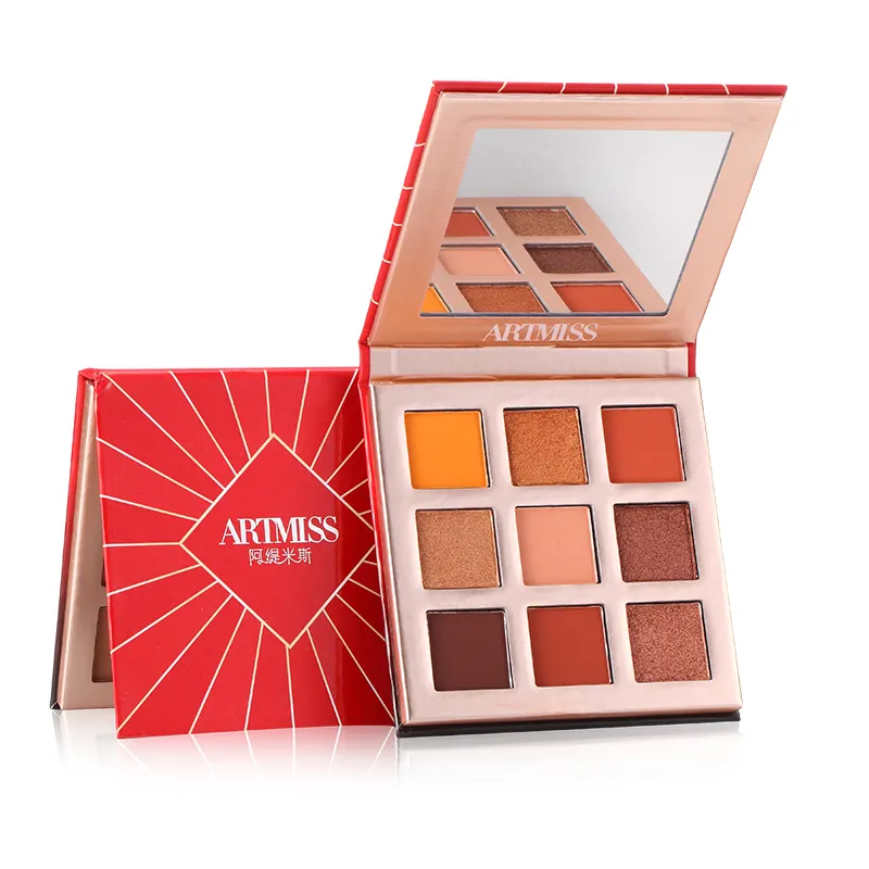 Artmiss 9 colors private label Eyeshadow palette Cosmetics with wholesale price eye makeup support OEM pearly matte eye shadow