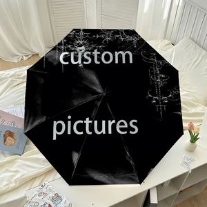 1 Parapluie Pliant Gothique Personnalisé avec Photo, Sans Minimum de Commande, Cadeau Personnalisé avec Image Sombre, Impression UV, Ombrello Personnalisato - Product Image 4