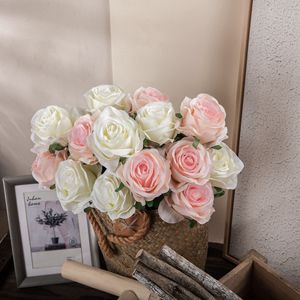ดอกกุหลาบประดิษฐ์ CallaFloral ก้านเดี่ยว สีชมพูขาว ตกแต่งภายในบ้าน งานแต่งงาน ฉากหลังถ่ายภาพ - Product Image 2