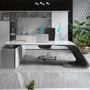 Back farbe Schreibtisch Luxus moderne l-Form Büromöbel High-End-Design CEO Manager Tisch Executive Desk