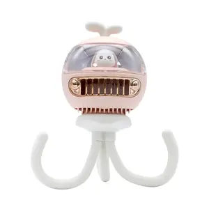 Allogogo迷你电动便携式USB风扇灵活可调台式夜灯汽车充电章鱼婴儿车风扇