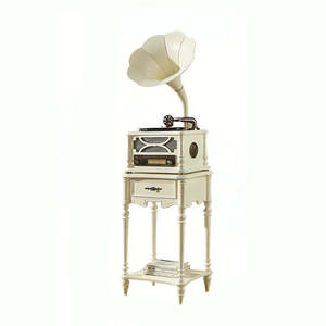 Système d'enceintes phonogrames vintage de luxe sur mesure, tout-en-un, avec radio FM, USB et support en bois pour la décoration audio à domicile - Product Image 1