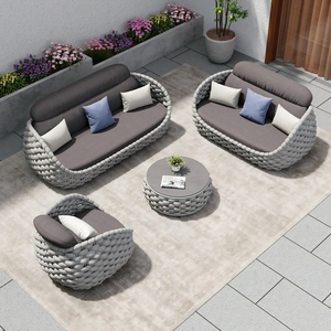 Outdoor Rattan <b>Set</b>, Hotel Outdoor Furniture, Garden Furniture, Aluminum Outdoor <b>Sofa</b>, Modern Woven Patio <b>Set</b> - Product Image 4