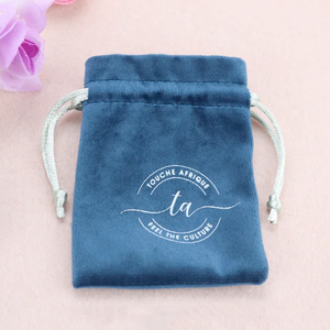 Custom Logo Print <b>Mini</b> Jewelry Storage Bag Velvet Pouch Super Soft Flannel Velvet Gift Bag Antique Packing Velvet Drawstring Bag - Product Image 4