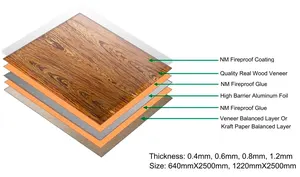 Panel veneer kayu Interior untuk peningkatan kecantikan dan daya tahan