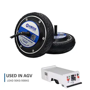 ZLTECH 6.5 אינץ 24V 150W 120kg אחת סרן פיר כפול brushless חשמלי AGV מקודד DC גלגל רכזת סרוו מנוע עבור משלוח רובוט