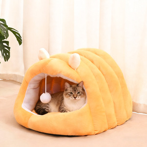 Cama Universal para Mascotas de Cuatro Estaciones para Gatos y Perros Pequeños, Terciopelo de Cristal, Felpa Cepillada, Forma de Oruga, Transpirable, Impermeable y Cálida - Product Image 6