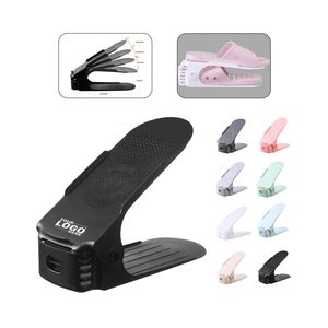 Custom Logo 2023's Best-selling Shoe Storage Tool Double-layer Adjustable <b>Plastic</b> Shoe Rack - Product Image 2