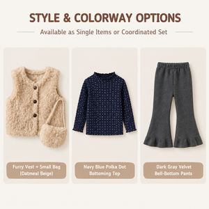 Korean Style <strong>Girls</strong> Plush Vest Winter New Thick Warm Fuzzy Waistcoat Cute Baby <strong>Girl</strong> Fleece <strong>Gilet</strong> with Matching Bag - Product Image 2