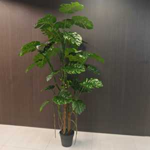 Lifelike Potted Artificial Monstera Deliciosa Realistic Faux Split <b>Leaf</b> Tropical Plant for Indoor Home Office <b>Decor</b> - Product Image 3