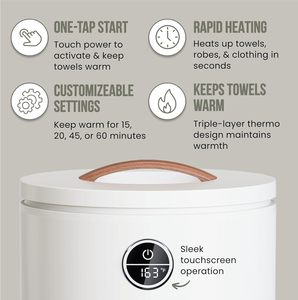 High-end Electric <strong>Towel</strong> Warmer Bucket Child Lock Detachable <strong>Wood</strong> <strong>Stand</strong> 2 Bars AC 110-220V Modern Outdoor RV Use OEM ODM - Product Image 5