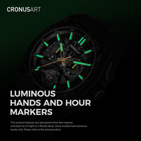 Montre automatique squelette tourbillon pour homme CRONUSART, lumineuse, étanche, bracelet en fibre de carbone, montre-bracelet de luxe