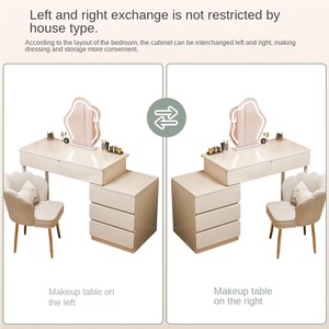 Tocador de Estilo Nuevo Color Crema con Gabinete de Almacenamiento de Noche Moderno y Luz Integrada <span class=keywords><strong>para</strong></span> Dormitorio - Product Image 3