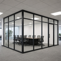 Système de cloison acoustique en verre, cloison insonorisée avec verre trempé 42 dB, cadre en aluminium, cloison de bureau sur mesure